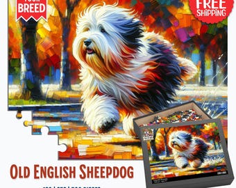 Puzzle del pastore inglese antico, Puzzle cani, Puzzle cane, Amante del pastore inglese antico, Puzzle cani, Puzzle cani, Puzzle cane, Puzzle pastore inglese