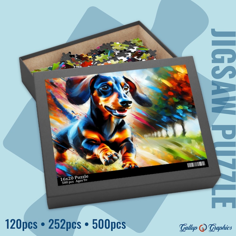 Dachshund Dog Jigsaw Puzzle: Acrylic Art Wiener Dog Portrait - Etsy
