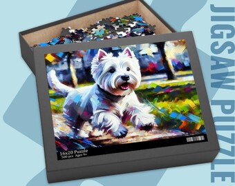 West Highland White Terrier Westie Jigsaw Puzzle 120 | 252 | 500 piece Westie Dog Lover Family Jigsaw Puzzle Gift Idea