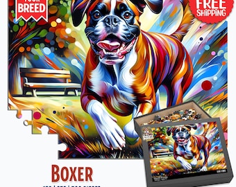 Boxer Dog Jigsaw Puzzle: Acrylic Art Print Gift for Dog Lovers
