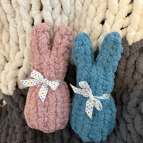 Small Chunky Hand Knit Bunny made to order