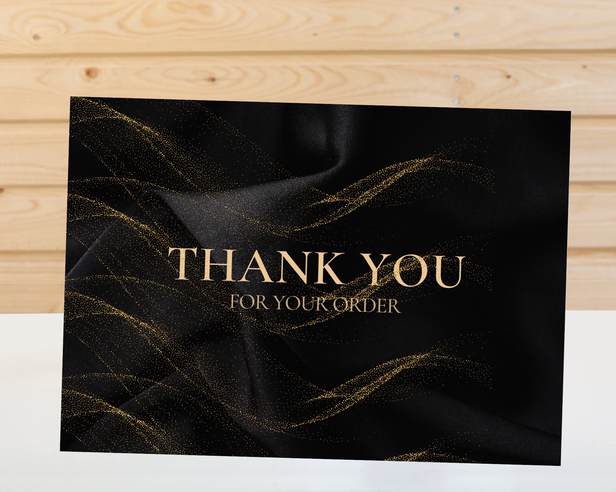 Black and Gold Thank You Card, Printable Thank You Card, Editable Thank ...