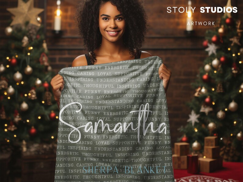 Personalized Name Blanket, Custom Adjective Throw, Thoughtful Gift