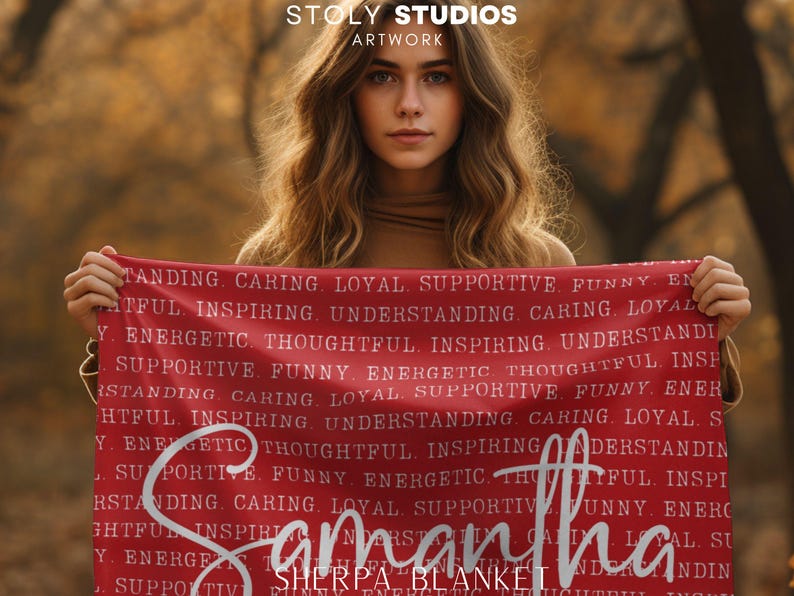Personalized Name Blanket, Custom Adjective Throw, Thoughtful Gift