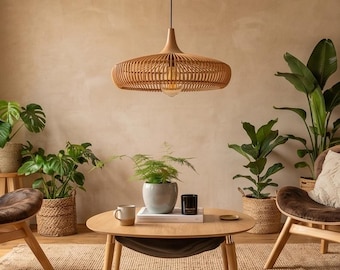 Modern Nordic Pendant Light | Warm Minimalist Wood Hanging Lamp, Cozy Aesthetic Home Decor