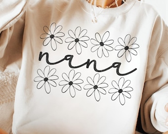 Nana Png, Sublimationsdesign, Oma Png, Retro Blumen Nana Png, Großmutter Png, T-Shirt-Design, Sweatshirt Png, Sofortiger Download Png, DTF
