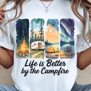 Life Is Better By The Campfire Png, Sublimation Design, Camping Clipart, Retro Digital Image, T-Shirt Png, Instant Digital Download Png