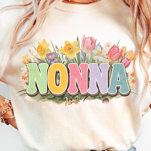Floral Nonna Png • Nonna Png For Sublimation • Instant Download, Mother&#39;s Day Png
