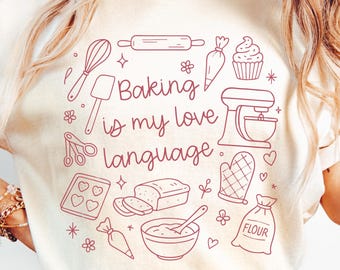 Baking PNG, Baking Doodle Design, Bakery Clipart, Sublimation Design, Kitchen Art, Baker Gift, Printable, Digital Download
