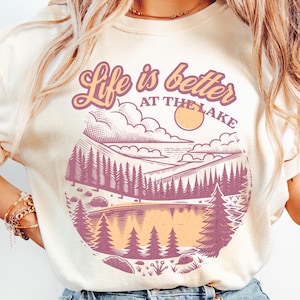 Summer Lake Life Doodle PNG, Spring Outdoors Sublimation file, Trendy Summer Lake Camping Design, Camp, Cabin, Digital Download