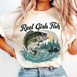 Reel Girls Fisch Png, Sublimationsdesign, Frauen Angeln Png, Lady Angeln Png, Forellenbarsch Png, T-Shirt-Design, Sofortiger Download Png, DTF