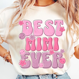 Boho Floral Mimi PNG, Grandma Flowers Graphic Digital Download, Retro Mimi Digital File, Sublimation, Mimi Digital Graphic, Cute Mimi DTF