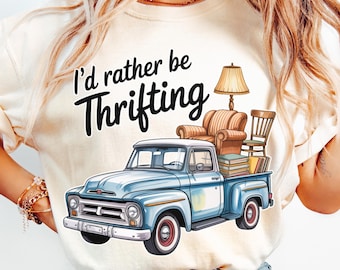 I’d Rather Be Thrifting PNG, Thrift Aesthetic Shirt Design, Retro Thrifting Graphic, Boutique Style Digital Download