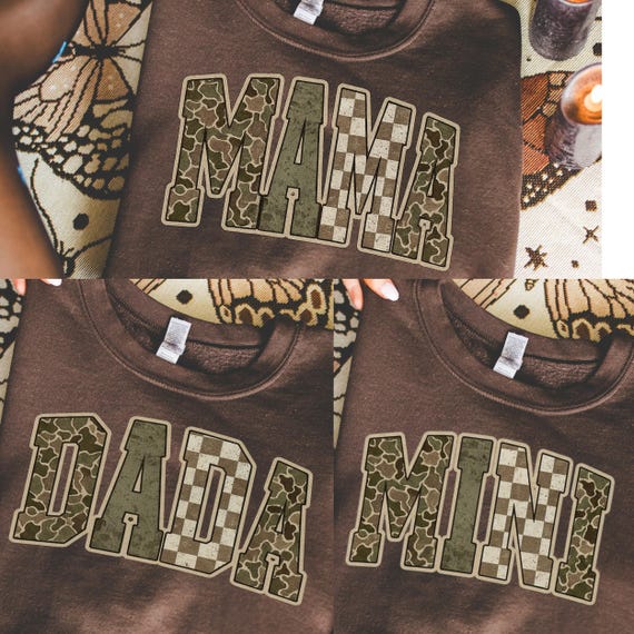 Instant Download Family Mama Dada Mini Camo Png Printable Sublimation Design, Family Matching Png