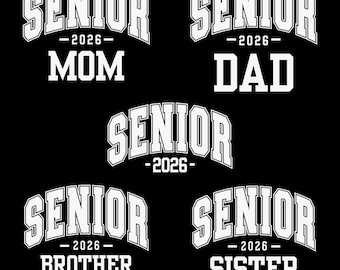 Senior Mom 2026 Png, Class of 2026 , Senior Dad Png, Senior 2026, Senior Coquette College, Graduation 2026