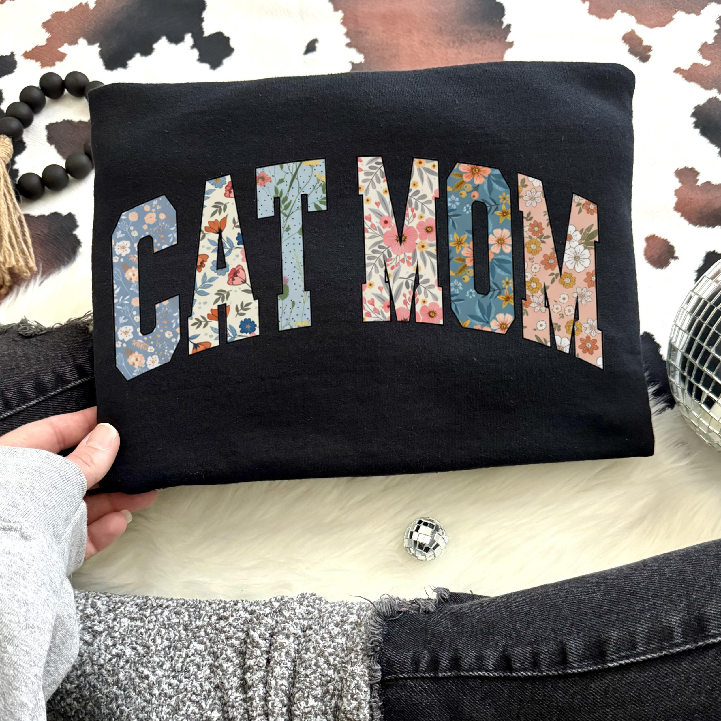 Retro Floral Cat Mom Png, Coquette Bow Cat Mom Png, Mama Mom File ...