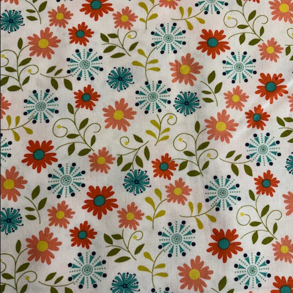 Well Said (White with Flowers) by Sandy Gervais for Moda Fabrics - 44" Wide