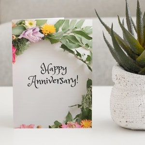 Buon anniversario - Floreale - Biglietto di anniversario premium