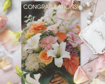 Open Pastel Bouquet - Premium Congratulations Card