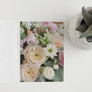 Bouquet de fleurs ouvert - Carte de félicitations premium
