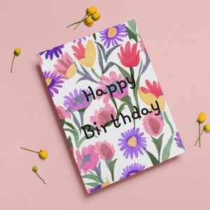 Bunter Strauß - Premium alles Gute zum Geburtstag Karte