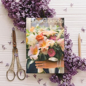 Bouquet pastel mélangé - Carte de félicitations premium