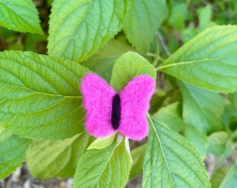 Pin de mariposa, broche de mariposa pasador de mariposa de fieltro, broche de fieltro, joyería de mariposa, accesorio de mariposa, joyería de la naturaleza, jardín, insecto