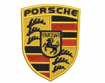 Diseño de bordado a maquina Porsche, adaptable a casi todo tipo de tejido textil