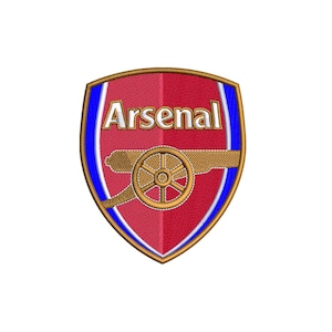 Diseño bordado Arsenal FC Ideal para ropa y regalos. Detalles pro, descarga inmediata. Perfecto para fans Gunners y proyectos alta calidad