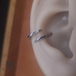 16g Handmade Titanium Spiral Rings for Conch and Helix Piercings ~ 16g / 1.2mm