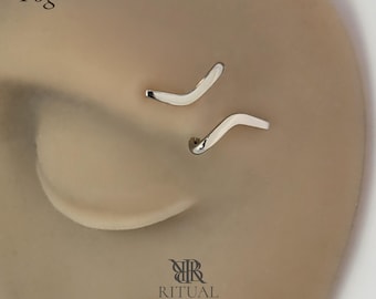16g Niobium 'Herz' Augenbrauen Piercing Kurven ~ 16g / 1.2 mm