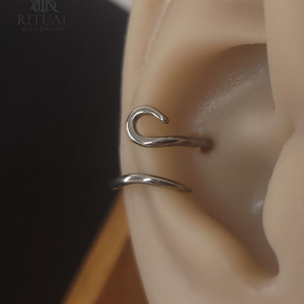 16g Niobium 'Swan' Rings for Conch and Helix Piercings ~ 16g / 1.2mm