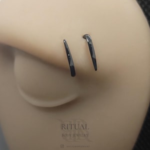 16g Handmade Blackened Niobium 'Spiral' Eyebrow Piercing Curves ~ 16g / 1.2mm
