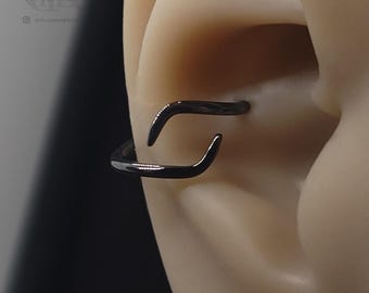 16g Blackened Niobium Dual-Pointed Conch Rings ~ 16g / 1.2mm