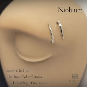 16g Niobium &#39;Spiral&#39; Eyebrow Piercing Curves ~ Multiple Color Options ~ 16g / 1.2mm ~ Handmade