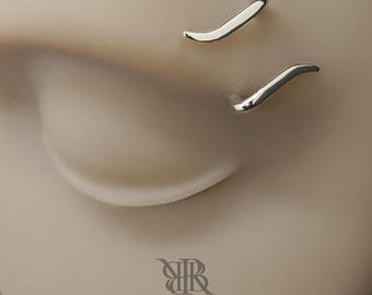16g Handmade Titanium &#39;Herz&#39; Eyebrow Piercing Curves ~ 16g / 1.2mm