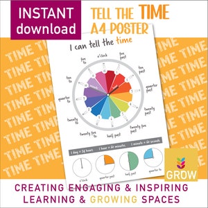 Lernen Sie, die Zeit zu sagen A4 Poster Printable Download | haus klassenzimmer homeschooling lehrer