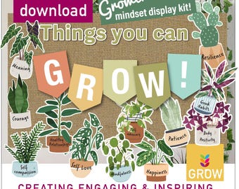 Growth Mindset Classroom Display Bunting | Plant Theme Decor (Digital)