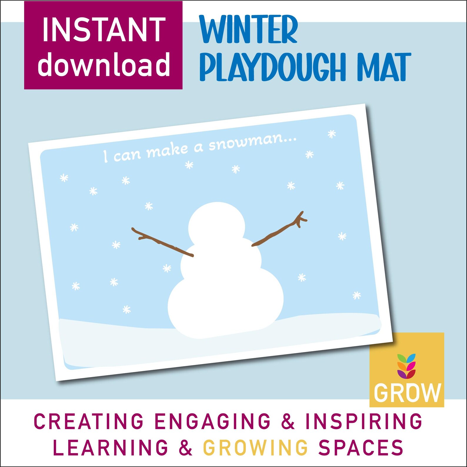 1 X Cute Play Dough Mat Snowman| Winter Christmas Play Dough Activity ...