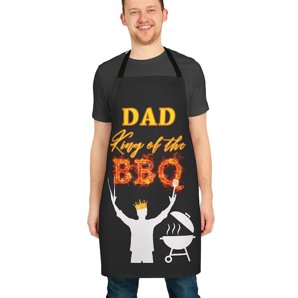 Dad King of the BBQ Apron, Fathers Day, Birthday, gift for him, Dad gift, funny gifts, summer, summer gifts, cooking gifts, unisex fit.