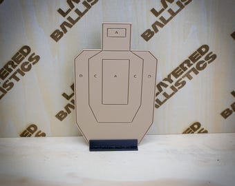USPSA / IPSC 1/4th scale Dry Fire Targets - Tan Letters