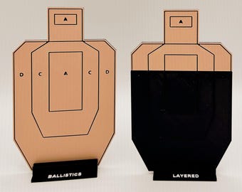 USPSA / IPSC 1/4th scale Dry Fire Targets - Black Letters