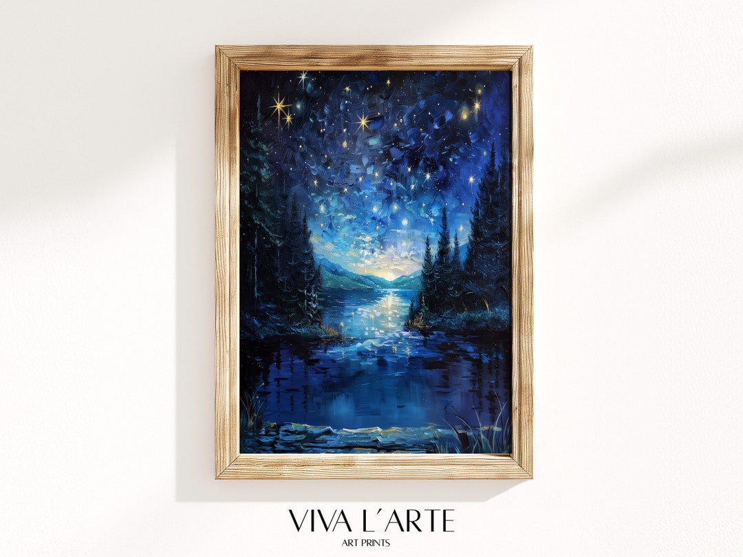 Night Sky Wall Art Printable Starry Sky Wall Print Stars Gazing Wall ...
