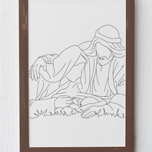 Holy Family Printable Wall Art, Catholic Printable, Minimalist Wall Art Print, Catholic Home Decor, Catholic Gift, Instant Download