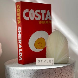 Decorative Costa Smeralda Travel City Colourful Books Openable Luxury Gift Book Box, Book Box, Coffee Table Decor, Fake Book, Book Staging