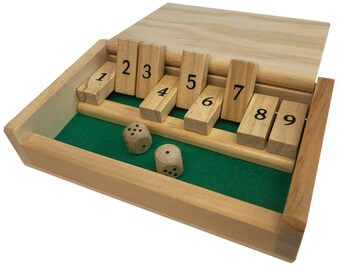 Shut the Box Game Wooden Dice Game Family Fun Learning Educational Strategy Memory Games
