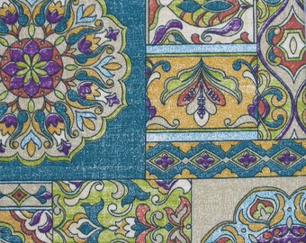 1 Yard Outdoor Fabric By The Zerego Jade Richloom Bohemian Upholstery Boho Teal Purple Orange Yellow Avocado DESTASH 1 Yard Outdoor Fabric By The Zerego Jade Richloom Bohemian Upholstery Boho Teal Purple Orange Yellow Avocado DESTASH