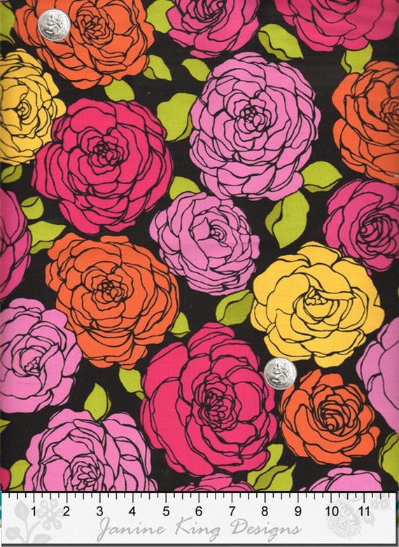 Buttercup Flowers Small Flower Floral Orange Creamy White Cotton Fabric YARD