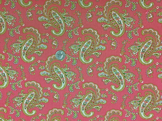 Pretty Paisley Fabric In Watermelon By Waverly Upholstery Etsy