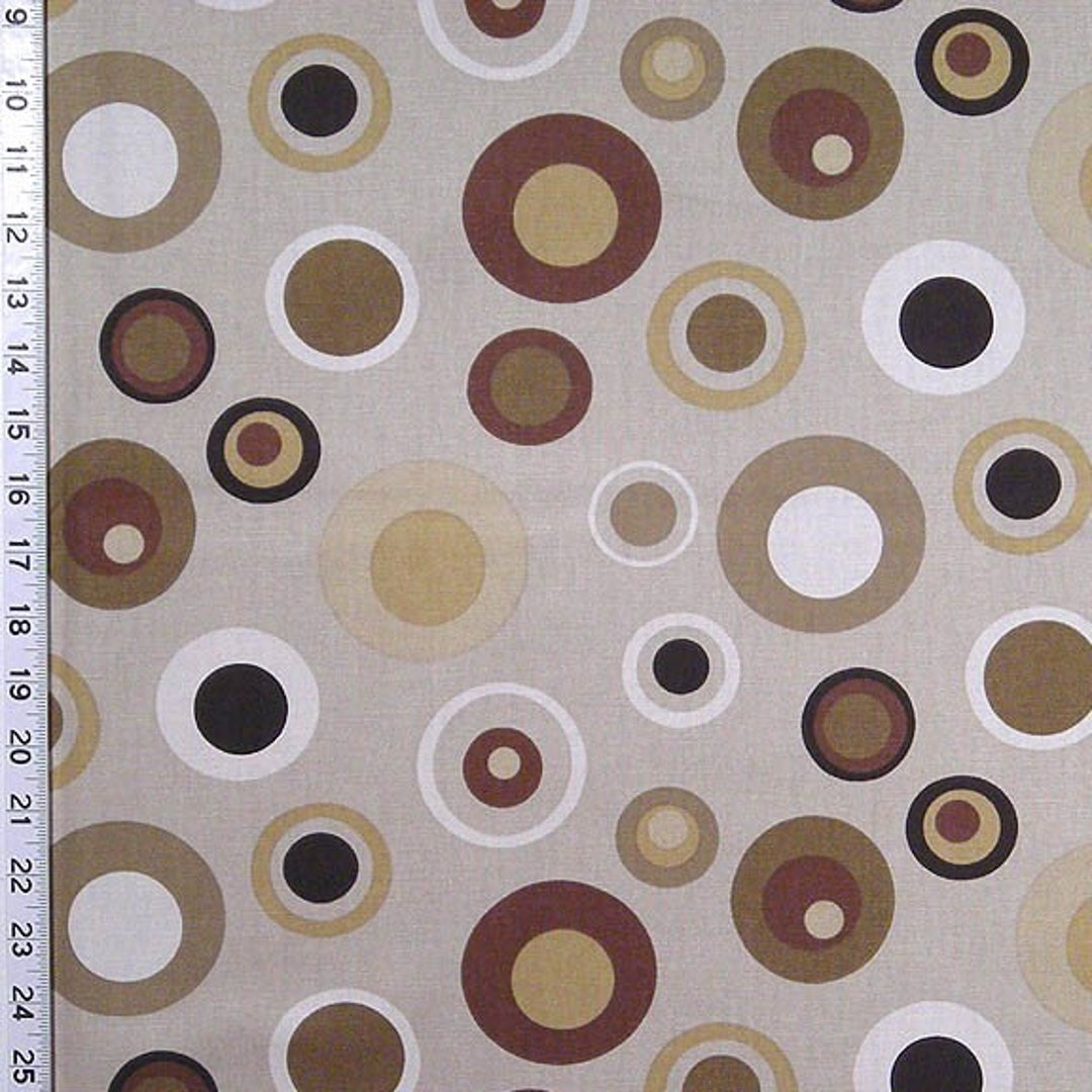 Upholstery Fabric by the Yard MOD DOTS Mushroom Funky Retro Etsy